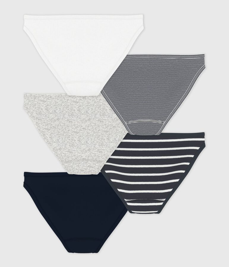 Juego de 5 braguitas de algod&oacute;n de mujer multicolor