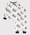 Pijama de felpa telecabina para niño/niña blanco MARSHMALLOW/blanco MULTICO