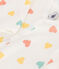 Pijama de algodón sin pies con corazones para bebé blanco MARSHMALLOW/blanco MULTICO