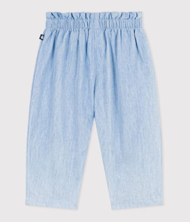 Pantal&oacute;n de chambray para beb&eacute; azul