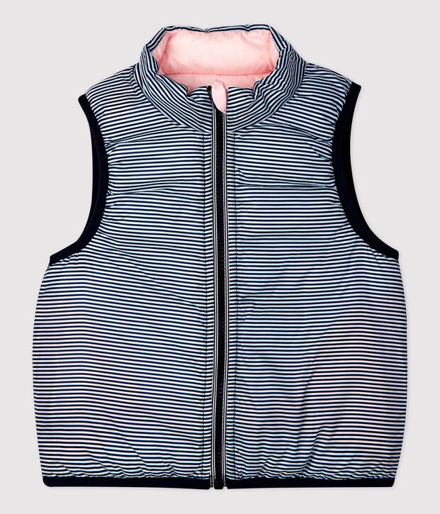 Chaqueta alcolchada para beb&eacute;, reversible, sin mangas y de poli&eacute;ster reciclado rosa