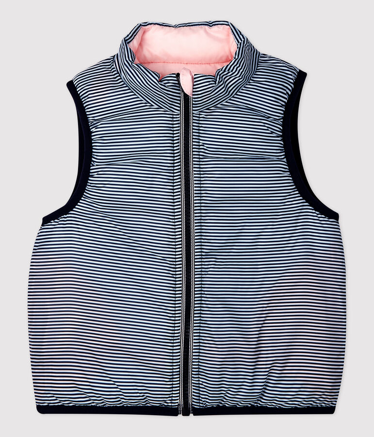 Chaqueta alcolchada para beb&eacute;, reversible, sin mangas y de poli&eacute;ster reciclado rosa