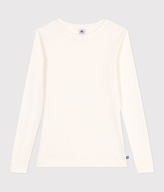 Camiseta Icónica de manga larga de lana y algodón para mujer crudo MILK