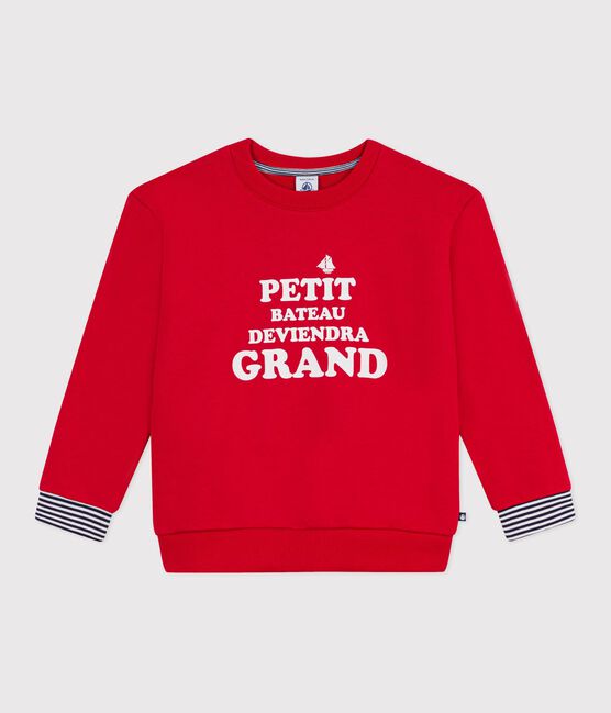 Sudadera infantil de algodón con estampado rojo POMPEI