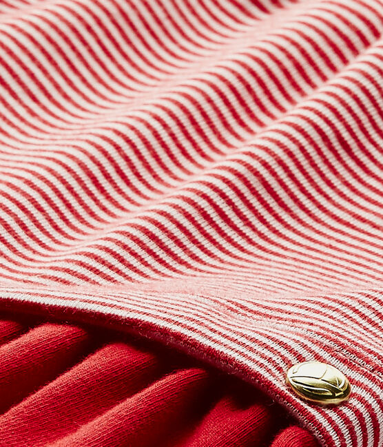 Vestido bebé niña milrayas rojo TERKUIT/blanco MARSHMALLOW