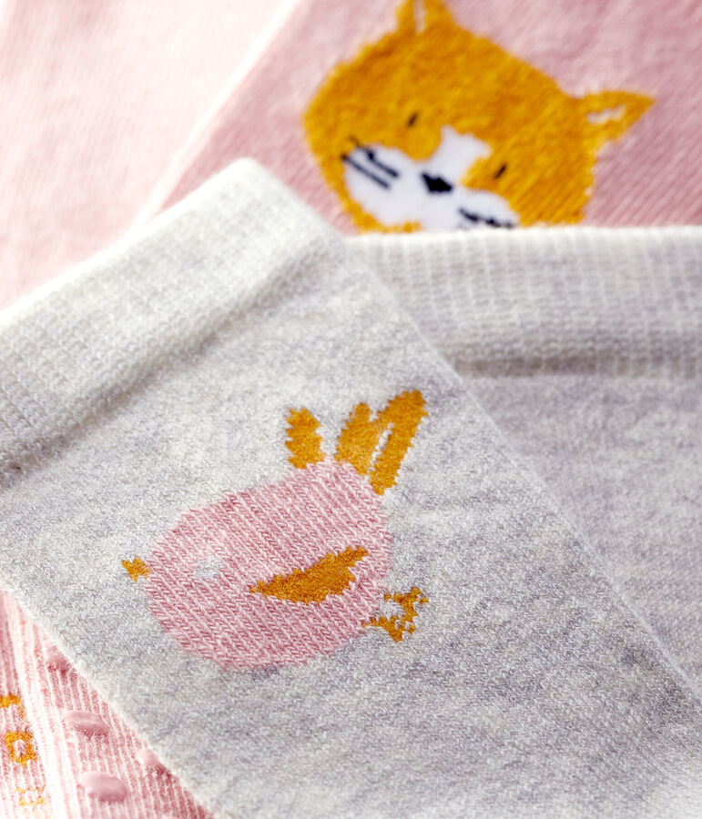 Juego de 2 pares de calcetines de beb&eacute;. multicolor