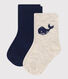 2 pares de calcetines de algodón con motivo de ballena para bebé
