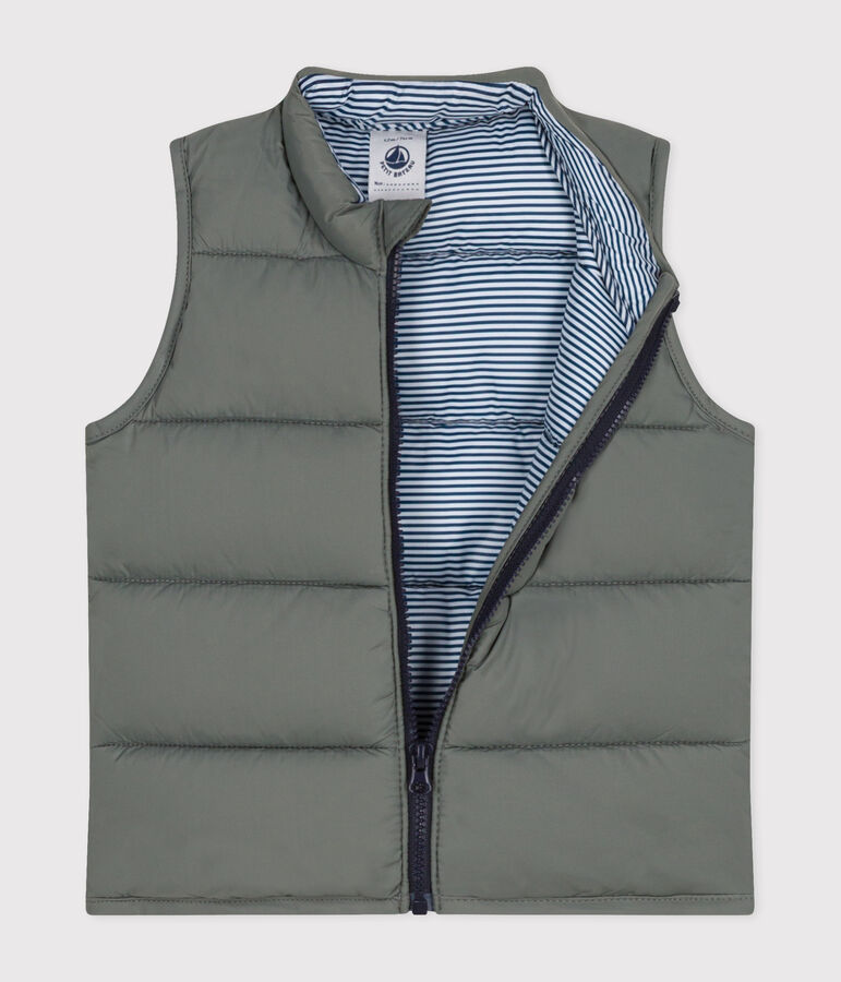 Chaqueta acolchada sin mangas de beb&eacute; gris