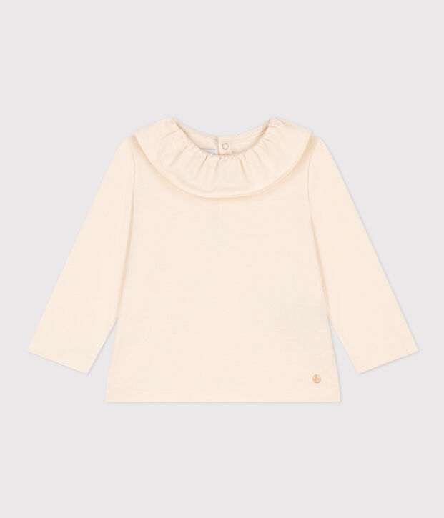Blusa de manga larga de jersey para beb&eacute; crudo