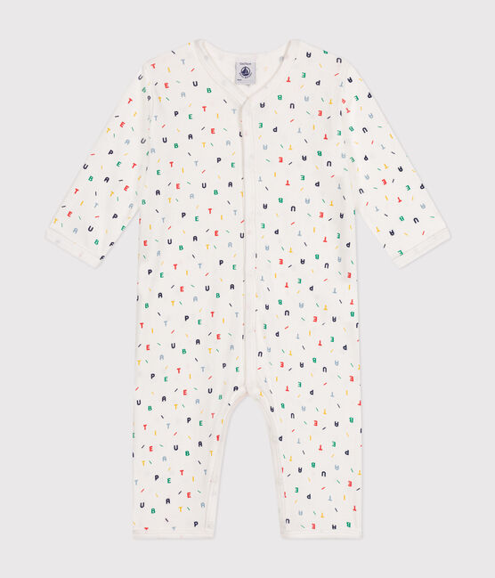 Pijama sin pies de algodón para bebé blanco MARSHMALLOW/blanco MULTICO