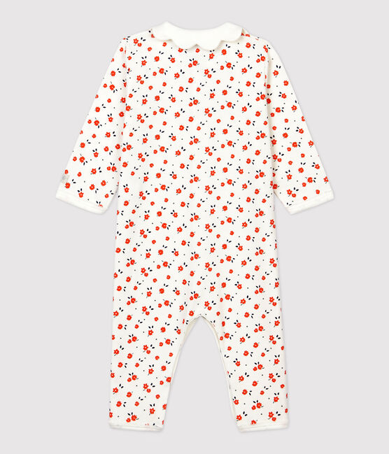 Pelele sin pies con cuello de bebé de algodón orgánico blanco MARSHMALLOW/blanco MULTICO