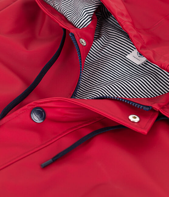 Chubasquero icónico de material reciclado y algodón orgánico rojo CORRIDA
