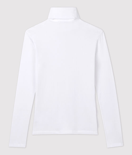Camiseta L'ICONIQUE con cuello vuelto de algodón de mujer blanco ECUME