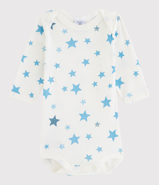 Bodi de manga larga de bebé niño blanco LAIT/blanco MULTICO