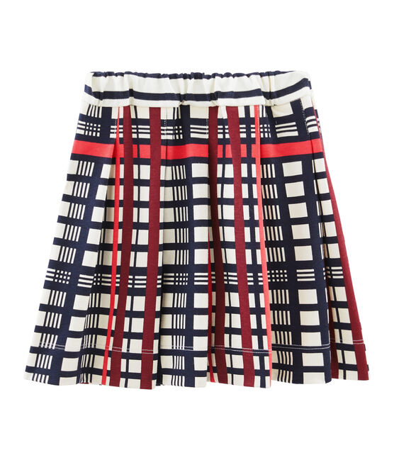 Falda de cuadros plisada para niña blanco MARSHMALLOW/blanco MULTICO