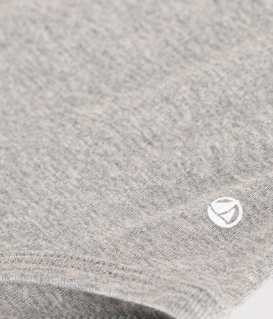 Body de manga larga con cuello de algodón de bebé gris CHATON CHINE