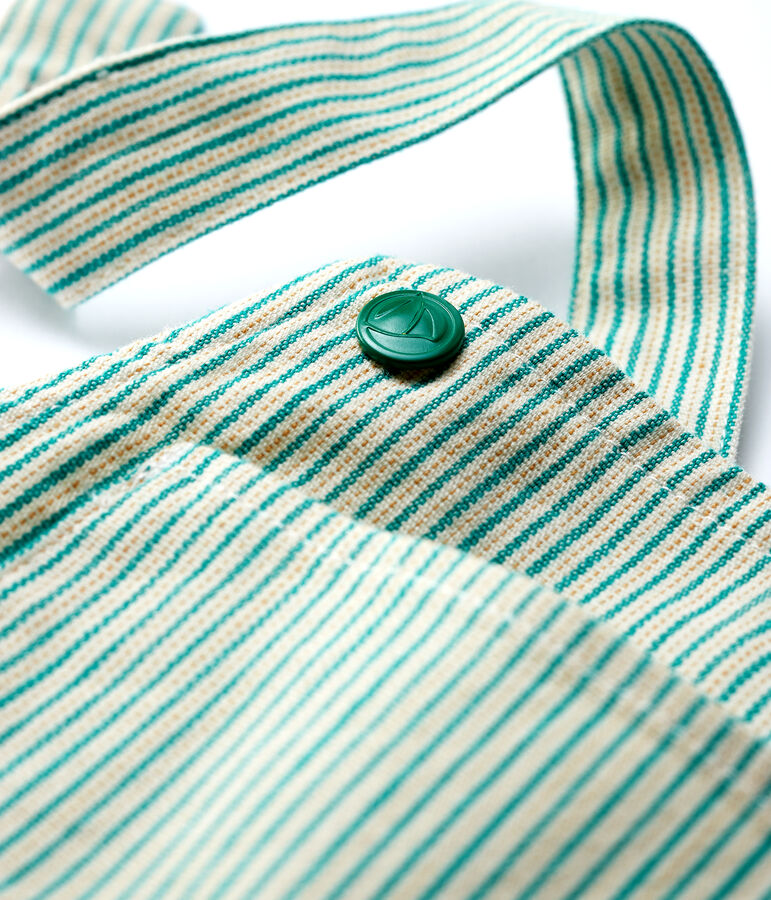 Peto corto de sarga irresistible de beb&eacute; ni&ntilde;o blanco/verde