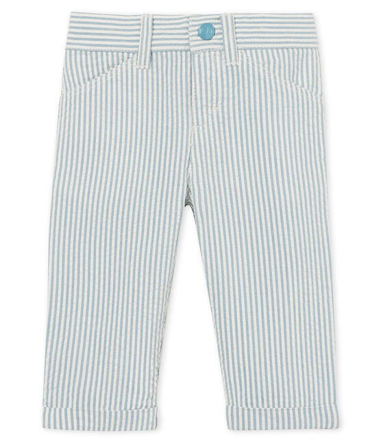 Pantalón de rayas para bebé niño azul FONTAINE/blanco MARSHMALLOW