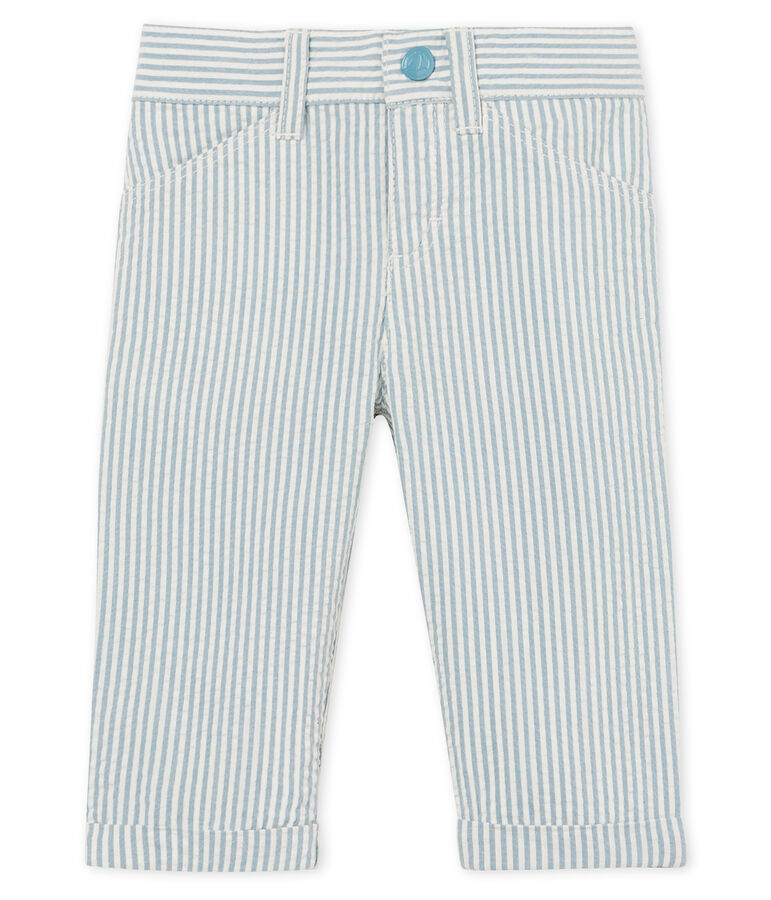 Pantal&oacute;n de rayas para beb&eacute; ni&ntilde;o azul/blanco