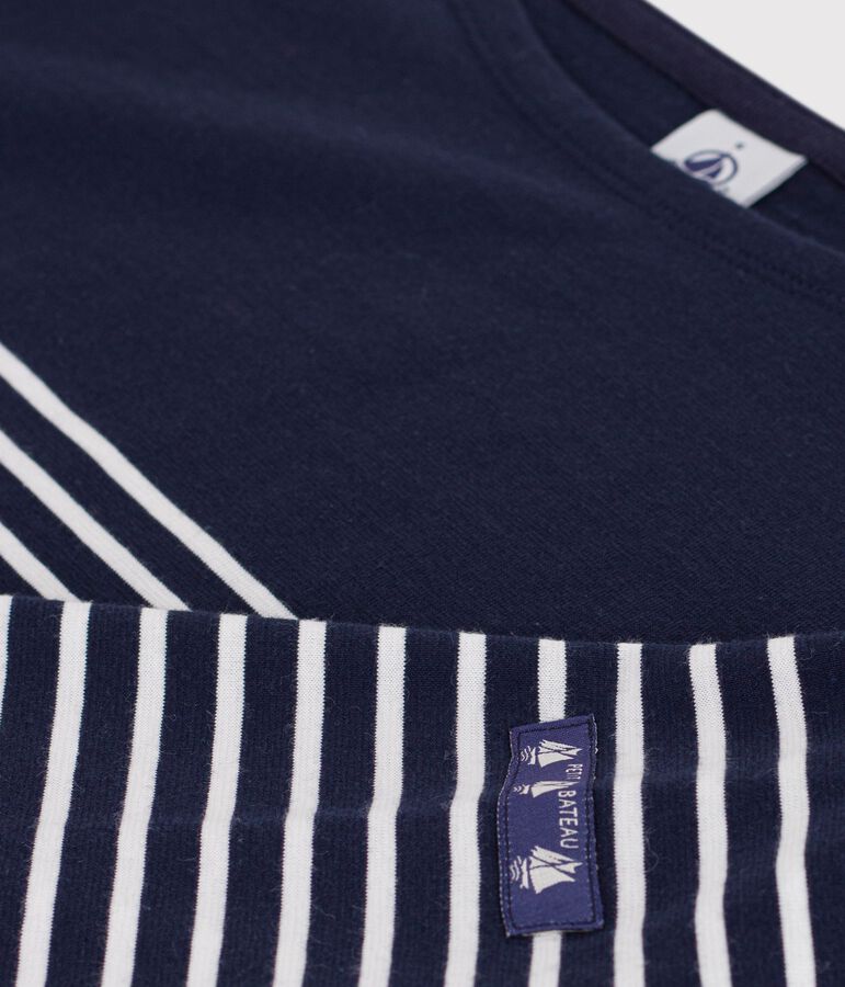 Marinera de algod&oacute;n a rayas para mujer azul SMOKING/blanco MARSHMALLOW