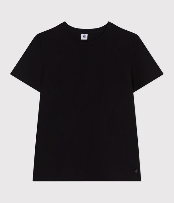 Camiseta Recta de algodón liso para mujer negro BLACK