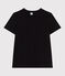 Camiseta Recta de algodón liso para mujer negro BLACK