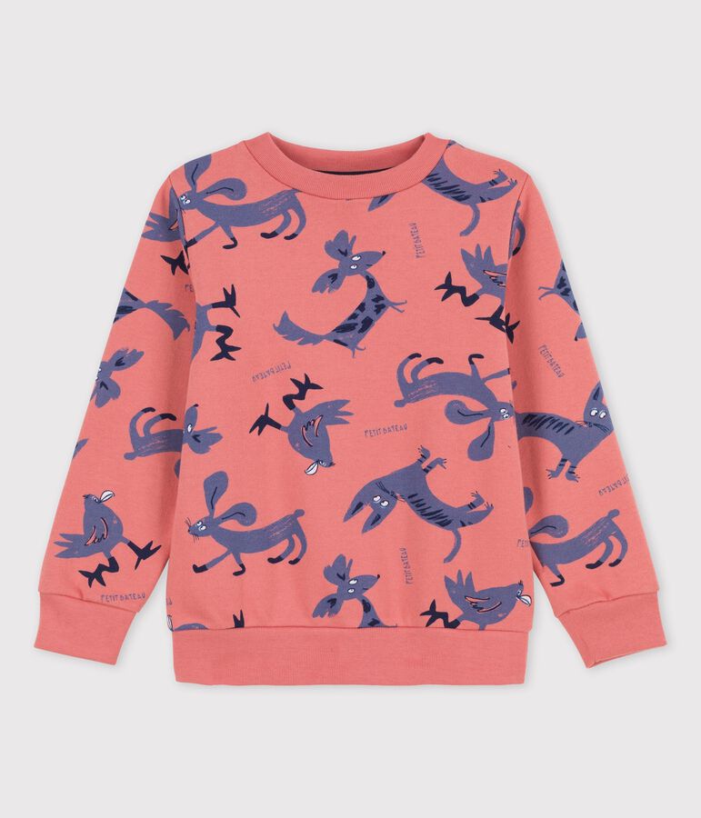 Sudadera de mulet&oacute;n infantil unisex rosa/multicolor