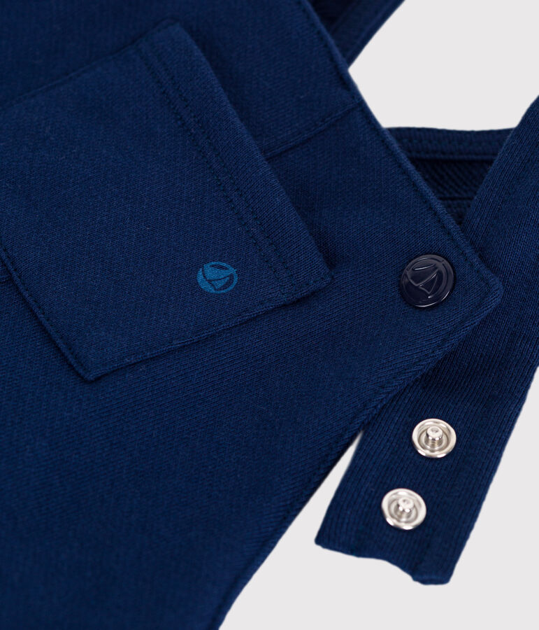 Peto largo y liso de algod&oacute;n para beb&eacute; azul