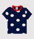 Camiseta de manga corta con estampado de lunares de jersey para bebé