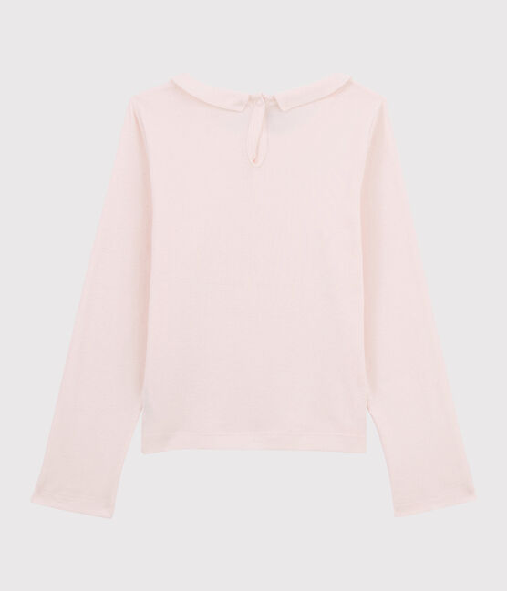 Camiseta de manga larga de algodón de niña rosa FLEUR