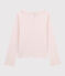 Camiseta de manga larga de algodón de niña rosa FLEUR