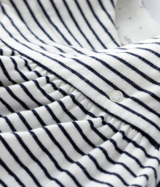 Vestido a rayas de túbico con manga larga para bebé para niña blanco MARSHMALLOW/azul SMOKING