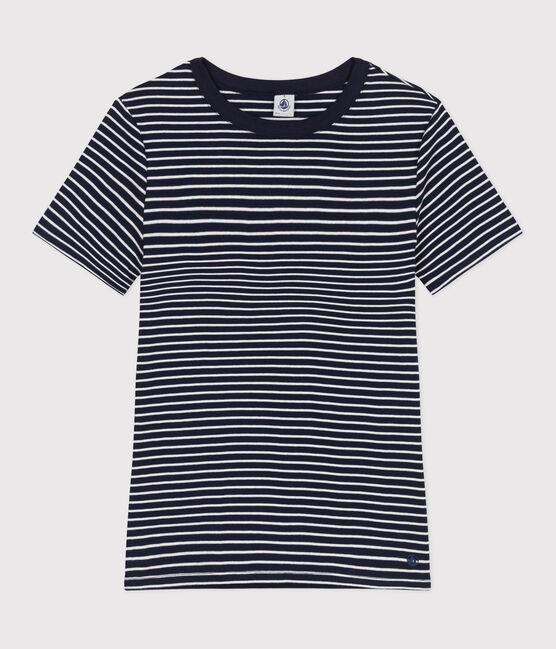 Camiseta Icónica de algodón a rayas para mujer azul SMOKING/blanco MARSHMALLOW