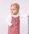 Vestido sin mangas de algod&oacute;n a rayas con insignia de coraz&oacute;n para beb&eacute; rosa/rosa