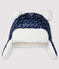 Gorro «chapka» impermeable para bebé niño azul SMOKING/blanco MARSHMALLOW