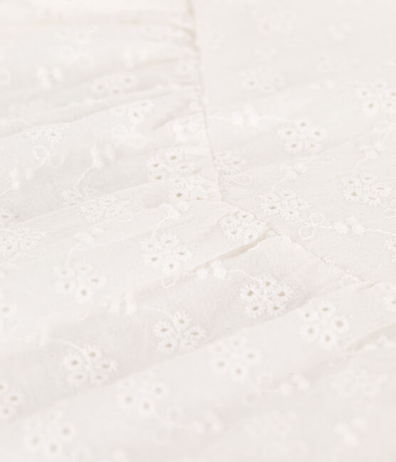 Vestido con bombacho de bordado inglés para bebé blanco MARSHMALLOW