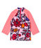 Camiseta anti-UV UPF 50+ ecorresponsable para bebé niña rosa MERVEILLE/blanco MULTICO