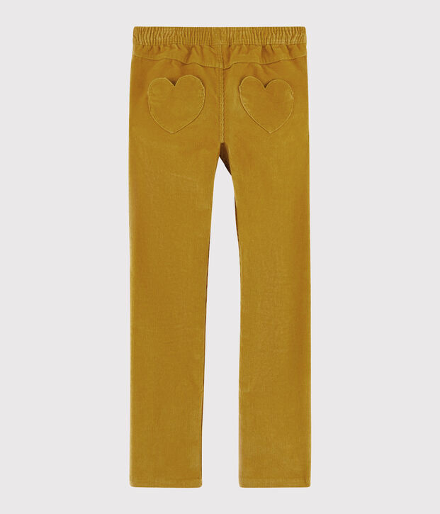 Pantal&oacute;n de terciopelo para ni&ntilde;a amarillo