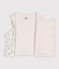 Chaleco reversible de algod&oacute;n estampado para beb&eacute; blanco/rosa