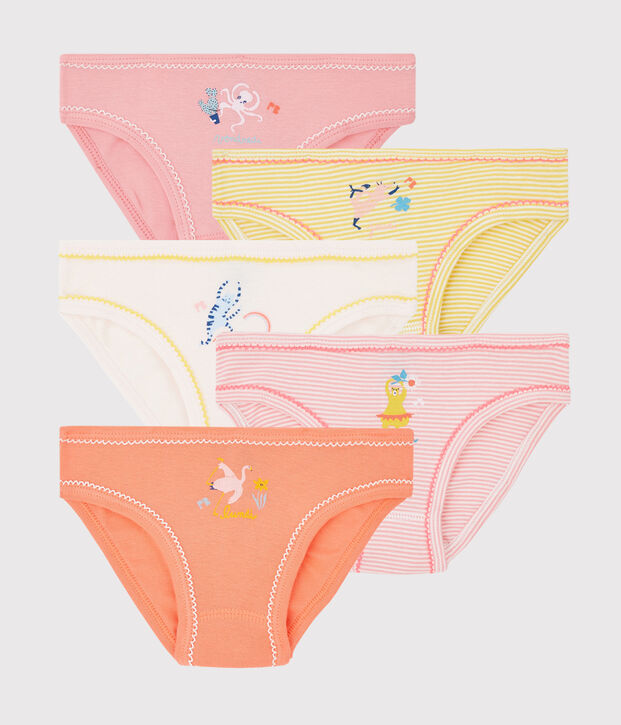 Juego de 5 braguitas con animales yoga para ni&ntilde;a multicolor