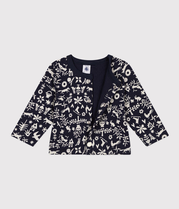 C&aacute;rdigan estampado de t&uacute;bico acolchado para beb&eacute; azul/crudo