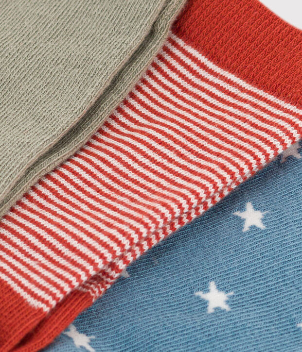 Juego de 3 pares de calcetines de punto de algod&oacute;n con estrellas para ni&ntilde;os multicolor