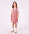 Pichi infantil de algod&oacute;n a rayas rosa/rosa