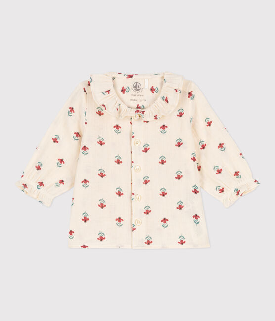 Blusa estampada de gasa de algodón para bebé blanco AVALANCHE/ MULTICO