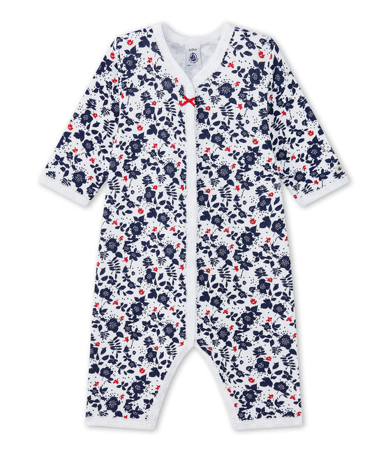 Pijama sin pies en túbico estampado para bebé niña blanco ECUME/blanco MULTICO