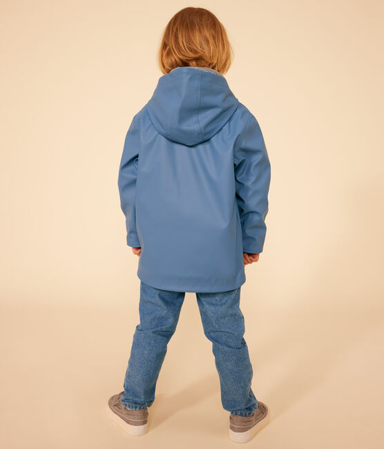 Impermeable emblemático reciclado para niña/niño azul BEACH