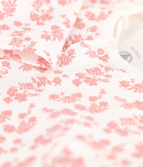 Conjunto de 3 piezas de bebé con estampado de Hawai de algodón ecológico blanco MARSHMALLOW/ PAPAYE