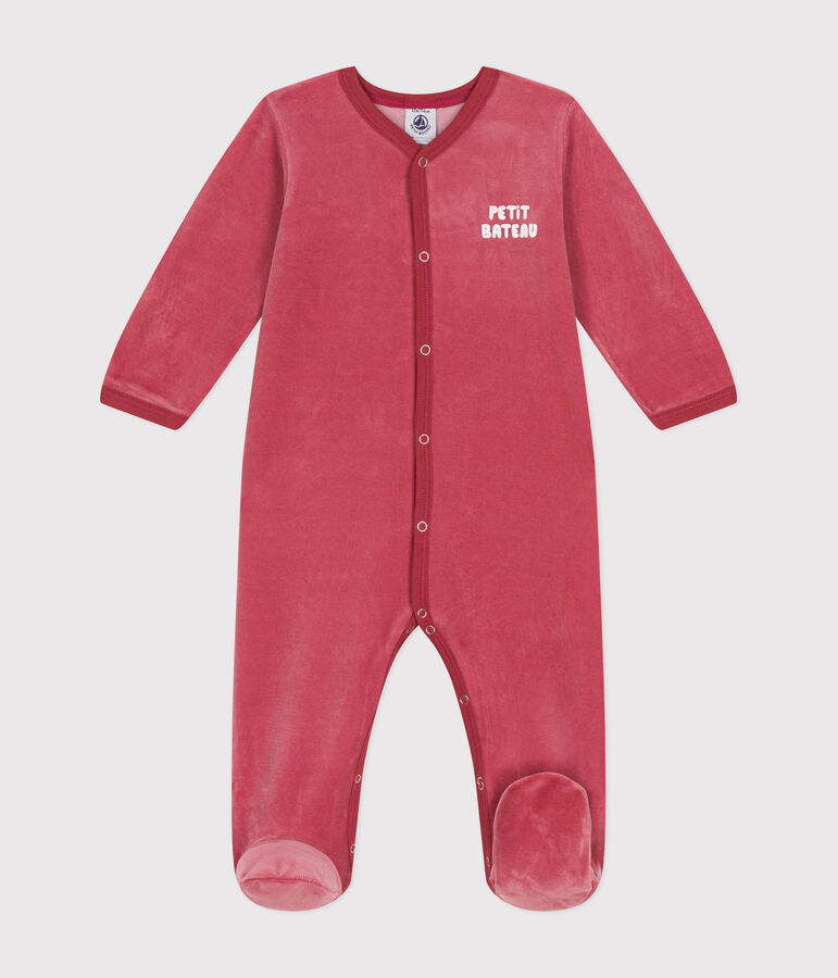 Pelele de terciopelo para beb&eacute; rosa PAPI