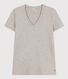 Camiseta LA RECTA de algodón con cuello de pico para mujer