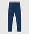 «Jeggings» de muletón de efecto vaquero de niña azul MEDIEVAL/beige ECRU
